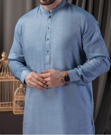 Men Kurta - Blue