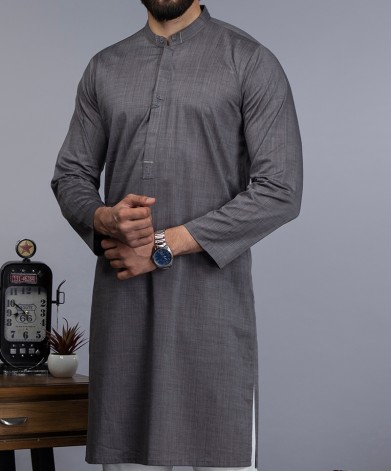 Men Kurta - Charcoal