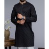 MEN CASUAL BLACK KURTA