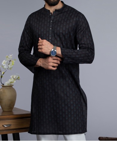 Men Kurta - Black