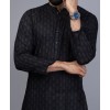 MEN CASUAL BLACK KURTA