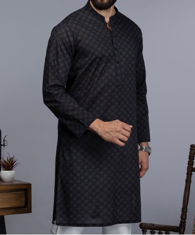 Men Kurta - Black