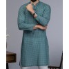 MEN CASUAL GREEN KURTA