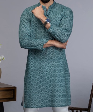 Men Kurta - Green