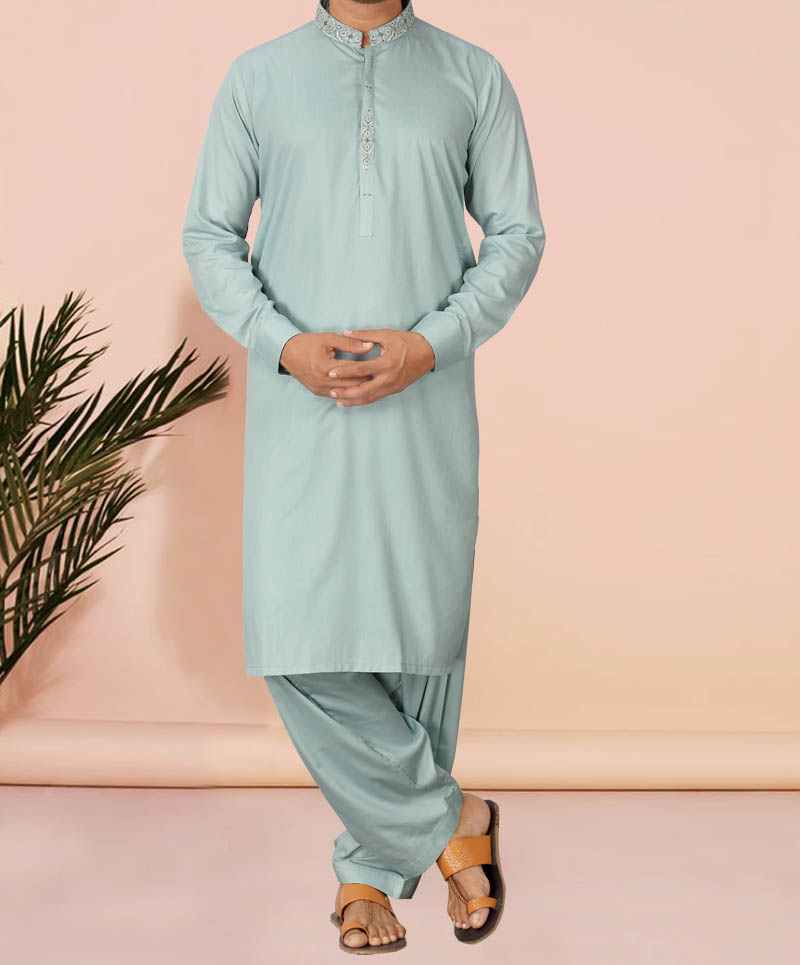 Men Shalwar Kameez - Sea Green