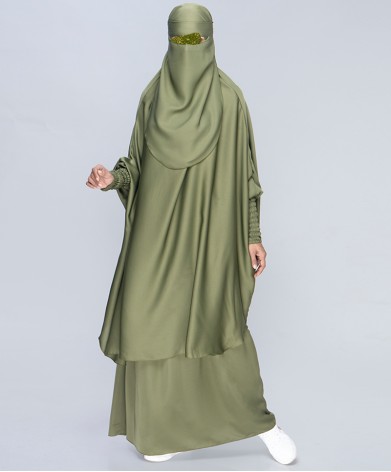 Jilbab 3 Piece Set - Toned Olive