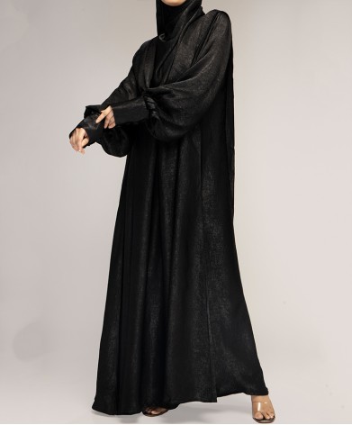 Al-Anaaqa 3 Pc Set Abaya-Black