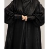 Al-Anaaqa 3 Pc Set Abaya-Black