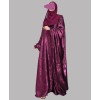 Metallic 3Pc Set Abaya- Magenta