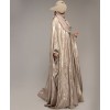 Metallic 3Pc Set Abaya- Cream