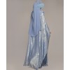 Metallic 3Pc Set Abaya- Sky