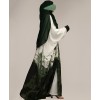 Smokey 4 Piece Set Abaya- Forest Green