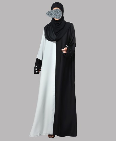 2 Tone Abaya - Black