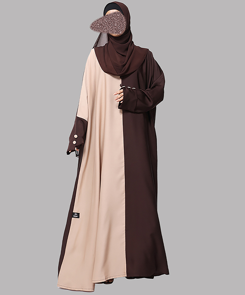 2 Tone Abaya - Brown