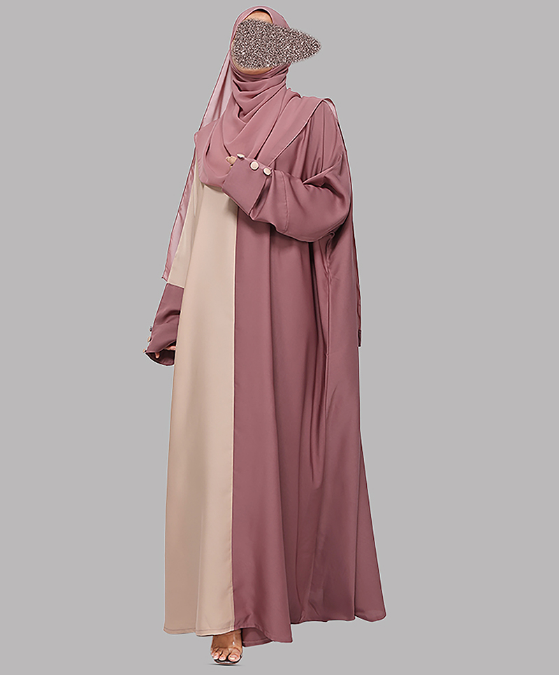 2 Tone Abaya - Pink