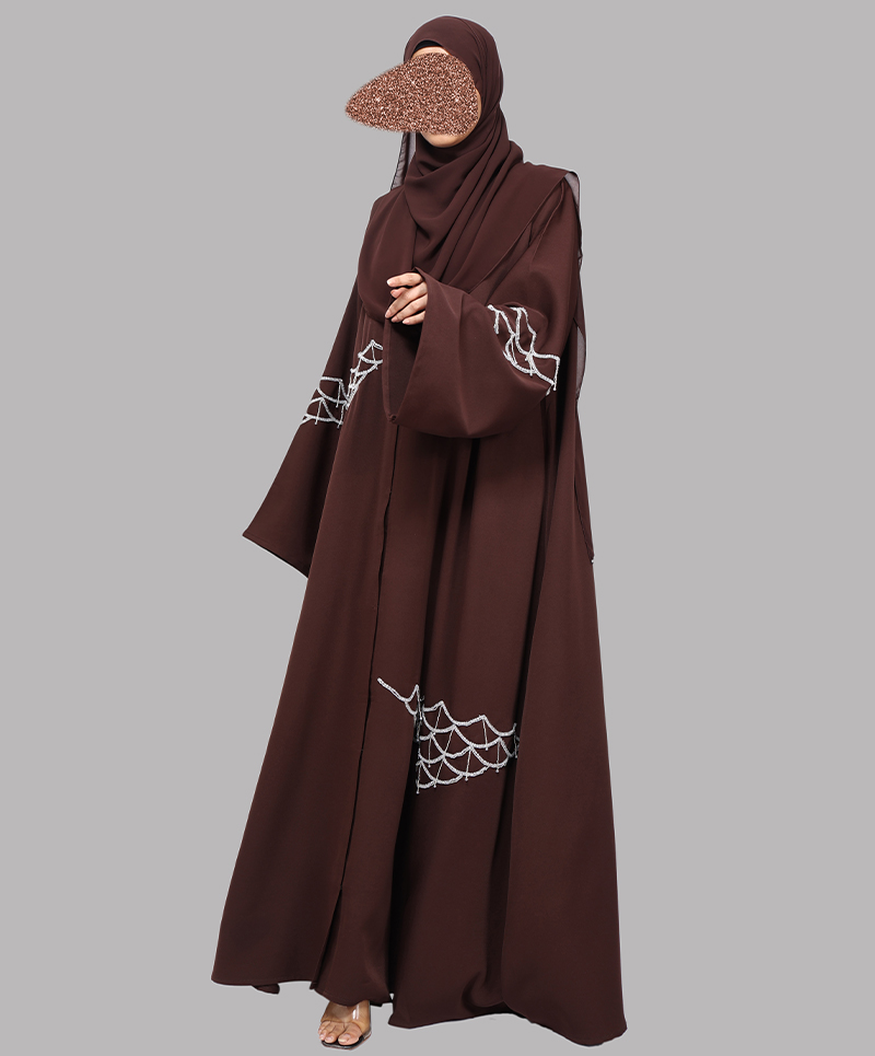 Web 3 Pc Set Abaya - Brown