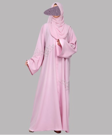 Web 3 Pc Set Abaya - Pink