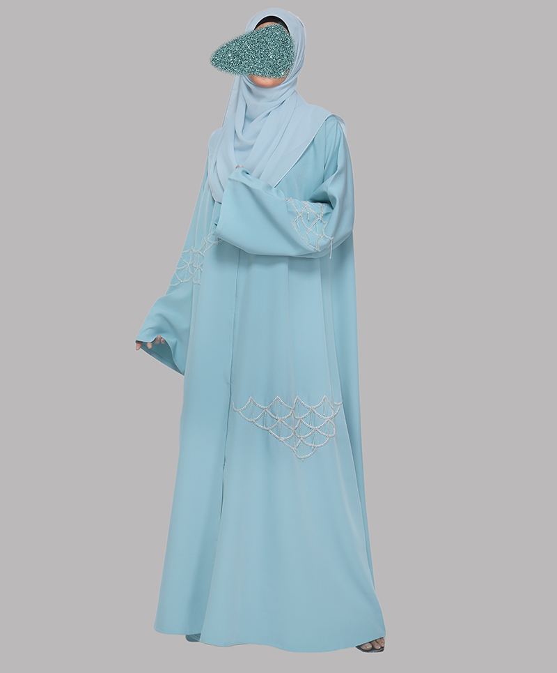 Web 3 Pc Set Abaya - Sky