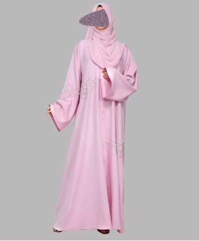 Web 3 Pc Set Abaya - Pink