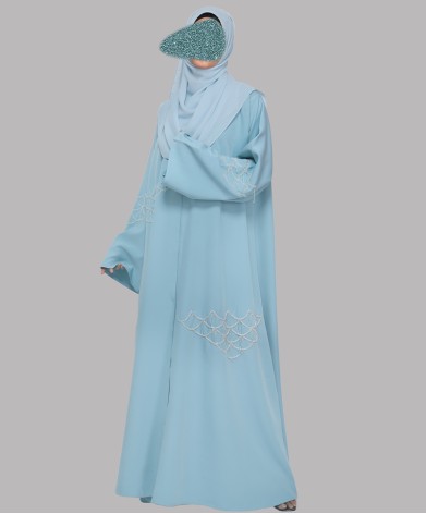 Web 3 Pc Set Abaya - Sky