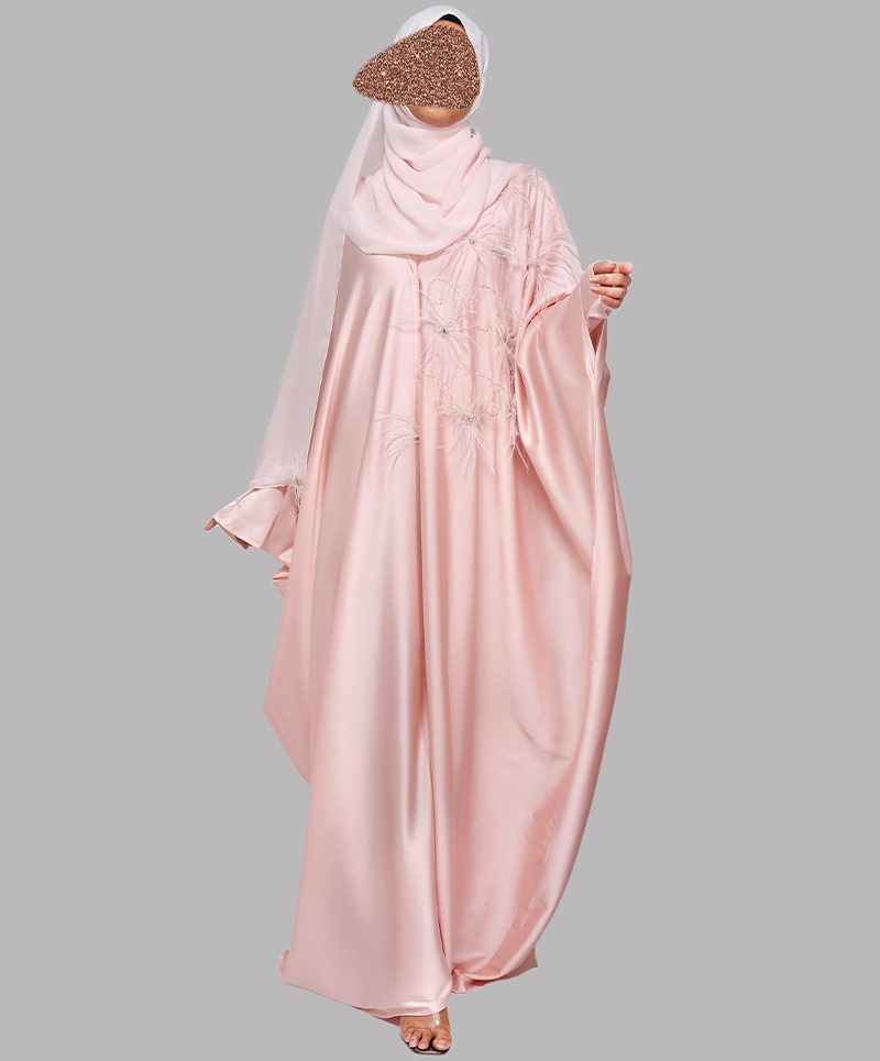 Blush 4 Pc Set Abaya - Pink