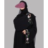 Flower 4 Pc Set Abaya - Black