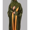 Dual Tone Satin 4 Pc Set Abaya