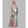 Dual Tone Satin  3 Pc Set Abaya