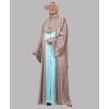 Dual Tone Satin  3 Pc Set Abaya