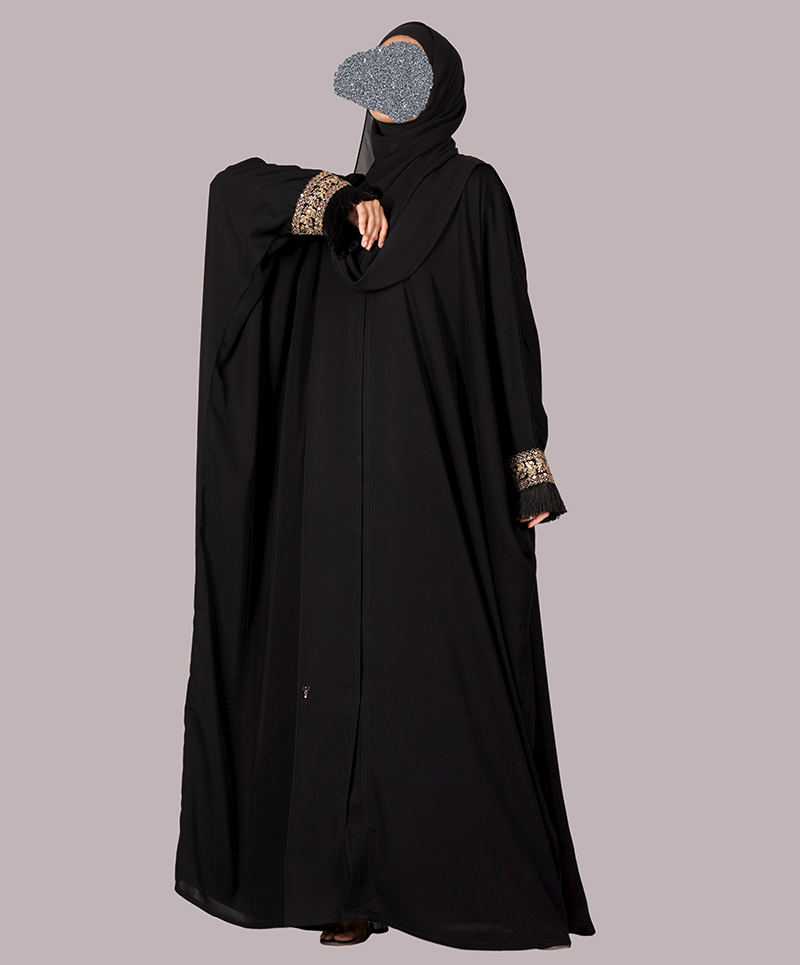 Black Gold 3 Pc Set Abaya