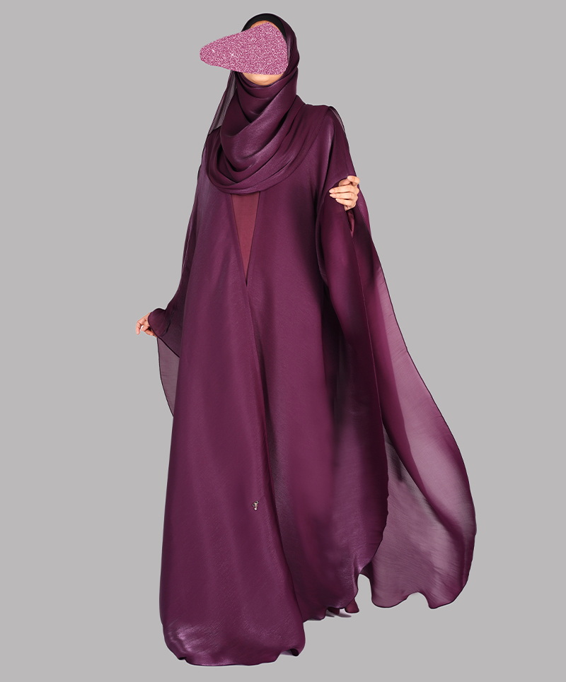 Daliya 4 Pc Set Abaya - Deep Grape