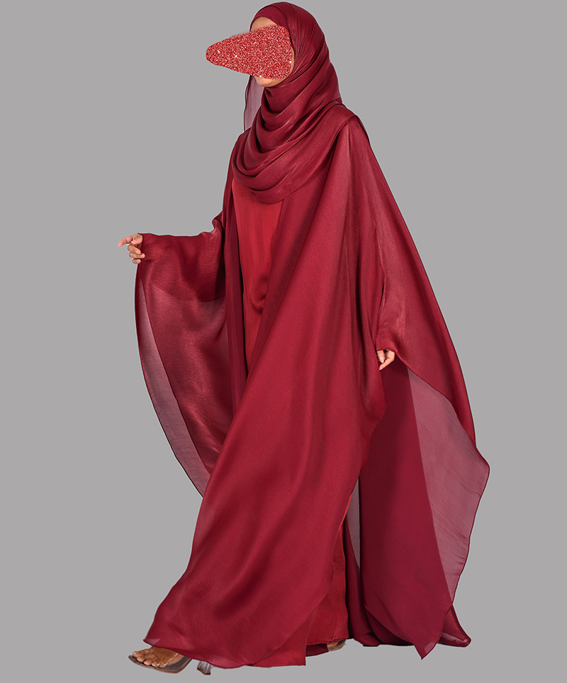 Daliya 4 Pc Set Abaya - Fire Berry