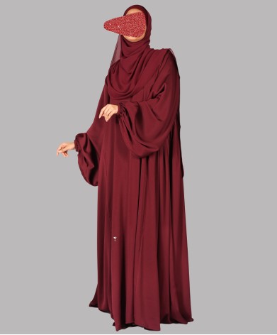 Farasha 3 Pc Set Abaya - Ruby