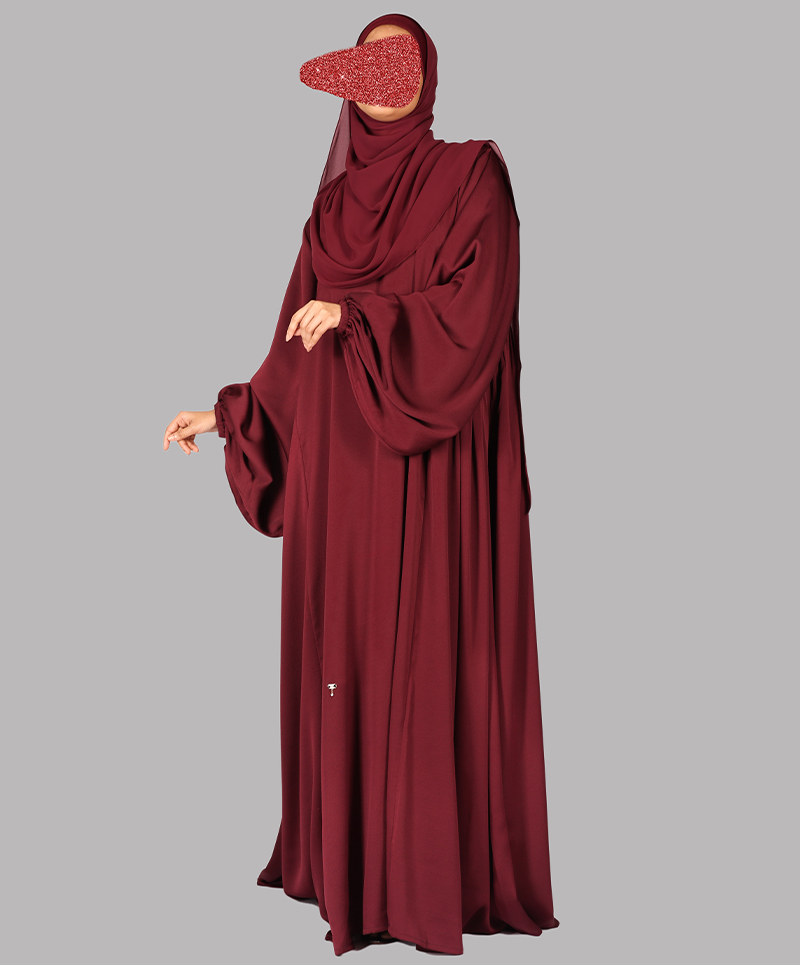 Farasha 3 Pc Set Abaya - Ruby