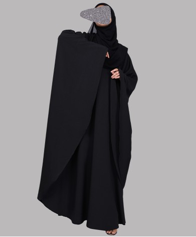 Alana 3 Pc Set Abaya - Black