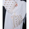 White Gold 3 Pc Set Abaya