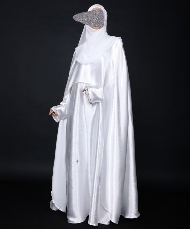 Zahra 4 Pc Set Abaya - White