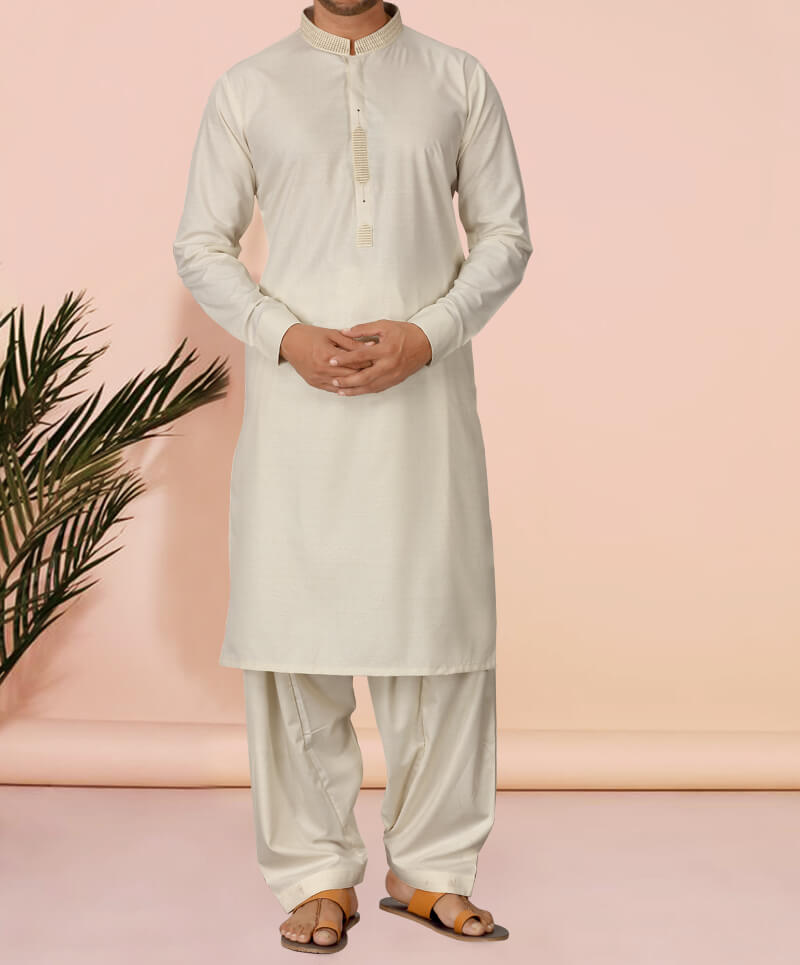 Men Shalwar Kameez - Off White