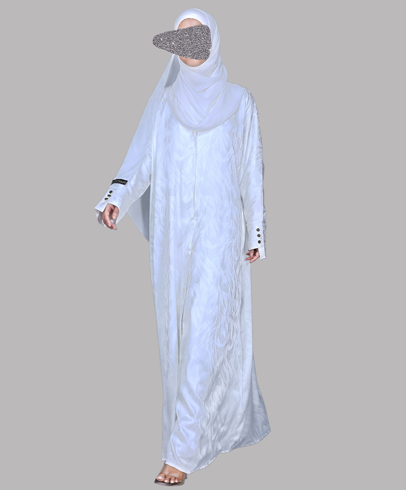 Feather Coll. Abaya - White