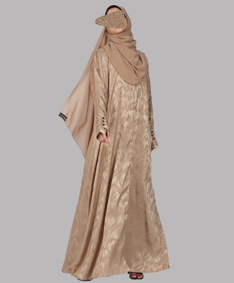 Feather Coll. Abaya - Beige Gold