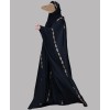 Bisht 4 Pc Set Abaya - Gold Rhinestone