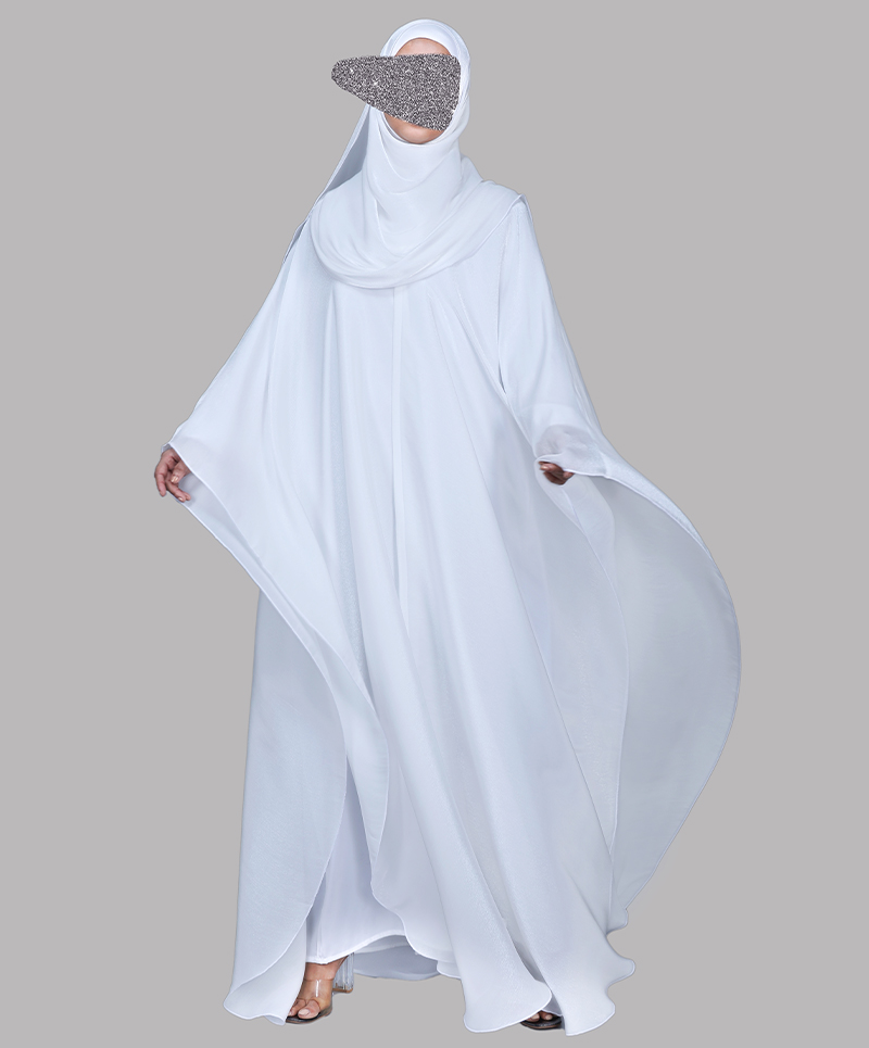 Daliya 4 Pc Set Abaya - White