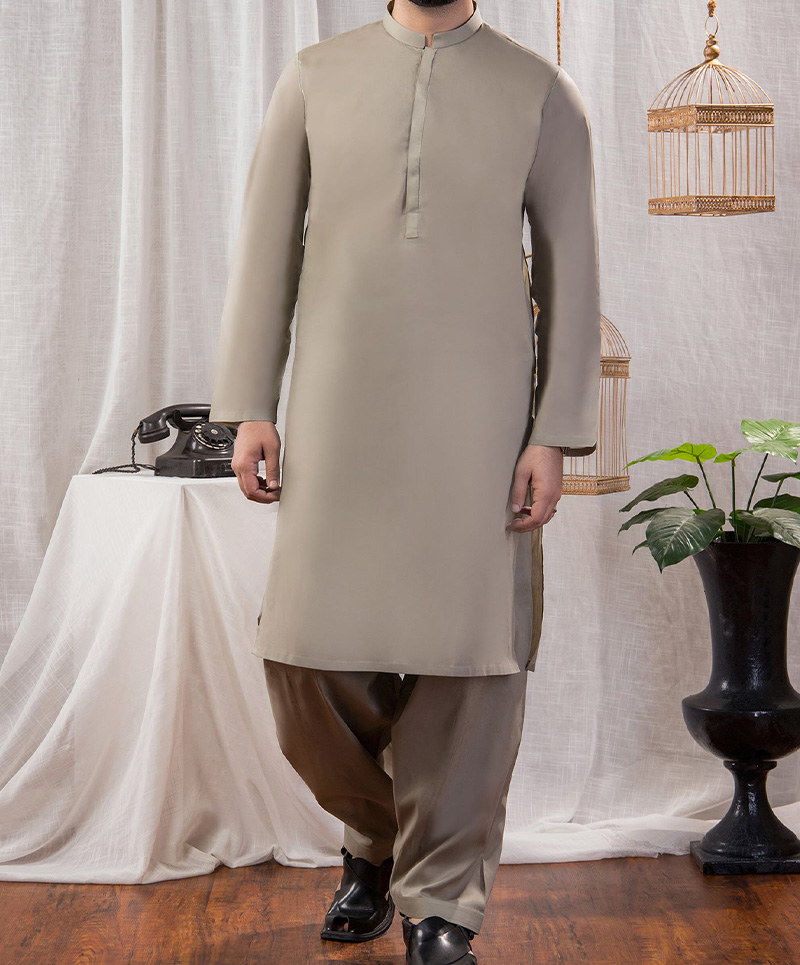 Men Shalwar Kameez - Olive