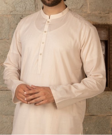 Men Kurta - Peach