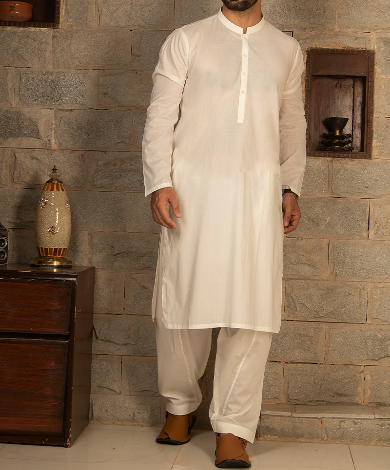 Men Shalwar Kameez - Off White