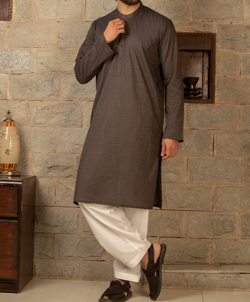 MEN KURTA PLAIN BLACK