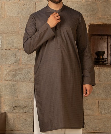 Men Kurta - Dark Brown