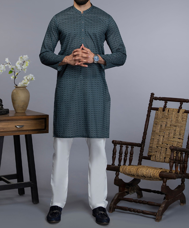 MEN KURTA CASUAL GREY