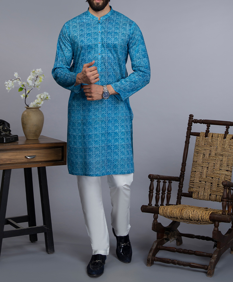 MEN KURTA CASUAL BLUE