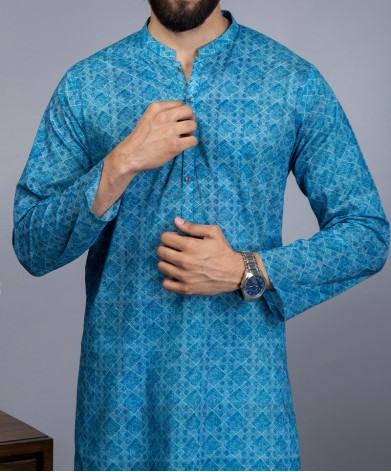 Men Kurta - Blue